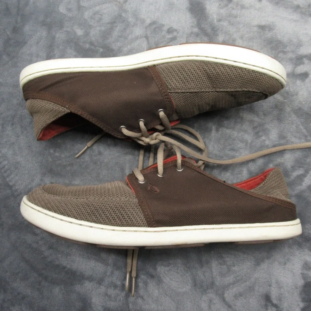OluKai‎ Nohea Shoes Mens 7 Brown Comfort Mesh Breathable Lace Up Sneakers Casual